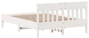 vidaXL Σκελετός Κρεβ. Χωρίς Στρώμα Λευκό 160x200 εκ Μασίφ Πεύκο