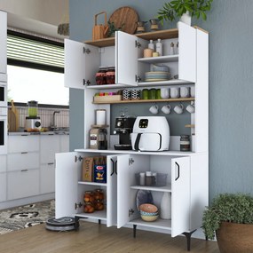 Ντουλάπι Λευκό / Καρυδί FADRON 120x40x187.2