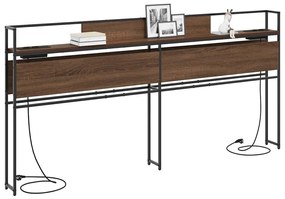 vidaXL Κεφαλάρι Αποθήκης με ράφι Καφέ δρυς 200 cm Επεξεργασμένο ξύλο