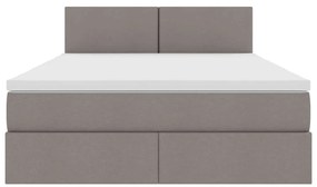 vidaXL Κρεβάτι με αποθηκευτικό χώρο και στρώμα Taupe 140 x 200 cm
