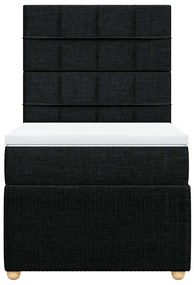 vidaXL Κρεβάτι Boxspring με Στρώμα Μαύρο 100 x 200 εκ. Υφασμάτινο