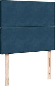 vidaXL Κρεβάτι Boxspring με Στρώμα Μπλε 120x190 εκ. Βελούδινο