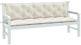vidaXL Μαξιλάρι Πάγκου Κήπου Κρεμ Μελανζέ 180x50x7 εκ. Ύφασμα