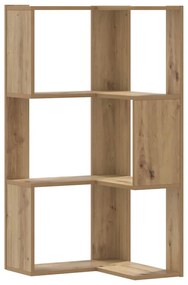 vidaXL Βιβλιοθήκη Γωνιακή 3 Επ. Αρτισιανή Δρυς 50x50x102εκ Επεξ. Ξύλο