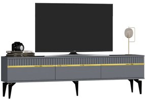 Έπιπλο Τηλεόρασης Defne 475OLV2901 180x29,6x44,6cm Anthracite-Gold