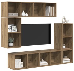 vidaXL Σετ επίπλου τηλεόρασης 4 pcs artisan δρυς Επεξεργασμένο ξύλο