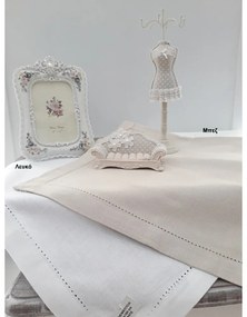 Ράνερ 45x160 Βαμβακερό Natural Home Hemstitch Λευκό