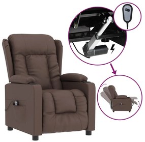 vidaXL Πολυθρόνα Ηλεκτρική Ανακλινόμενη Καφέ Συνθ. Δέρμα