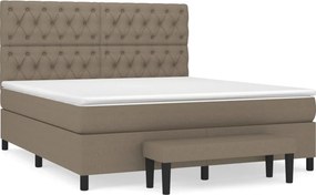 vidaXL Κρεβάτι Boxspring με Στρώμα Taupe 160x200 εκ. Υφασμάτινο