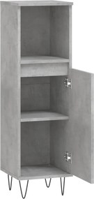 vidaXL Ντουλάπι Μπάνιου Γκρι Σκυροδέματος 30x30x100 εκ. Επεξ. Ξύλο