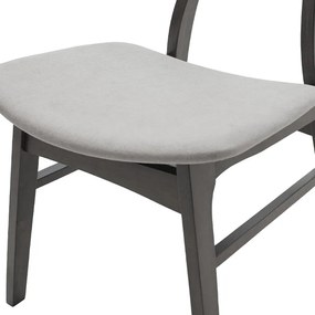 Καρέκλα Orlean pakoworld γκρι ύφασμα-rubberwood ανθρακί πόδι - Ξύλο - 097-000008