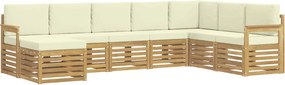 vidaXL Σειρά Καναπέ Εξωτερικού 8 pcs Λευκό και Κρεμ