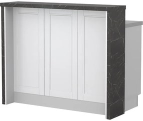 Πάγκος νησίδας Tahoma-Μήκος: 120 εκ.-Λευκό ματ-Black Stone