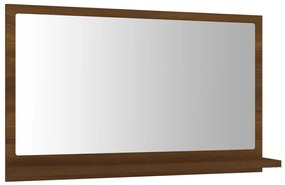 Καθρέφτης Μπάνιου Καφέ Δρυς 60x10,5x37 εκ. Επεξεργ. Ξύλο - Καφέ