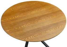 Tραπέζι Cerco sonoma mdf και μαύρο μεταλλικό πόδι Φ120x75εκ 120x120x75 εκ.