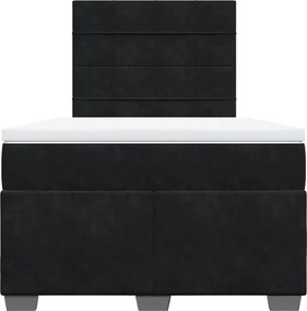 vidaXL Κρεβάτι Boxspring με Στρώμα Μαύρο 120 x 200 εκ. Βελούδινο