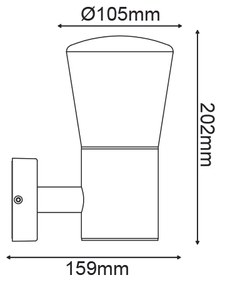 E27 WALL LUMINAIRE 230V AC DARK GREY IP54 MAX.40W - LG5951G - LG5951G