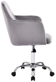 Καρέκλα γραφείου εργασίας Xever pakoworld βελούδο γκρι - Μέταλλο - 127-000033