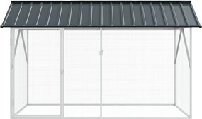 vidaXL Κλουβί Πουλιών Ανθρακί 227 x 112 x 141 εκ.