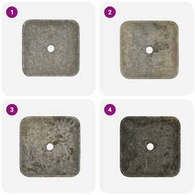 vidaXL Νιπτήρας Γκρι 40 x 40 x 10 εκ. Μαρμάρινος