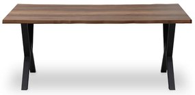Τραπέζι Walter Megapap Mdf - μεταλλικό χρώμα καρυδί 160x80x75εκ.