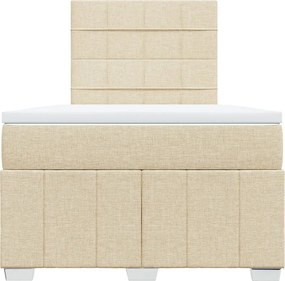 vidaXL Κρεβάτι Boxspring με Στρώμα Κρεμ 120x200 εκ. Υφασμάτινο