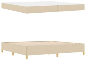 vidaXL Κρεβάτι με ελατήρια Λευκό και Κρέμα 200 x 200 cm ύφασμα