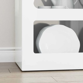 vidaXL Πλαϊνό γραφείο Υψηλής γυαλάδας λευκό 40 x 35 x 100,5 εκ