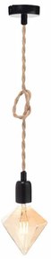 Φωτιστικό Οροφής Μονόφωτο Aca 40BRR Rope/Black Matt