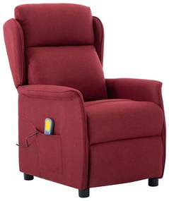 vidaXL Καρέκλα μασάζ με μαξιλάρι Κρασί 67.5 x 93.5 x 101.5 εκ ύφασμα