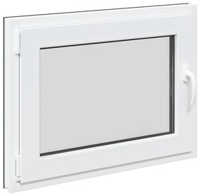 vidaXL Παράθυρο Υπογείου "RISOR" 80x50 εκ. Ανακλινόμενο & Περιστρεφόμενο DIN Αριστερό Ανθρακί