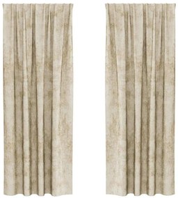 vidaXL Κουρτίνα με κουρτίνες 2 pcs Κρεμ 245 x 140 εκ. Βελούδο