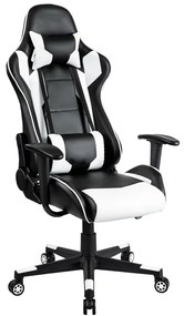 Πολυθρόνα Gaming A6250 Μαύρο/Λευκό PU 64x53x135cm