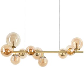 Φωτιστικό Οροφής - Ράγα Perlage 322766 81x30x234cm 10xG9 15W Brass-Amber Ideal Lux