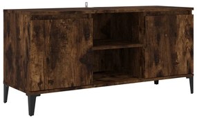 vidaXL Έπιπλο Τηλεόρασης Καπνιστή Δρυς 103,5x35x50 εκ. με Μεταλ. Πόδια