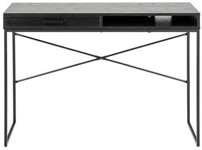 Τραπέζι γραφείου Oakland H147, Με συρτάρια, 75x110x45cm, Μαύρο