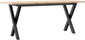 vidaXL Τραπεζάκι Σαλονιού Πλαίσιο Χ Μασίφ Πεύκο/Ατσάλι