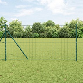 vidaXL Euro Fence με 7 Στήλες 1.4x10 μ Γαλβανισμένος Χάλυβας Πράσινος