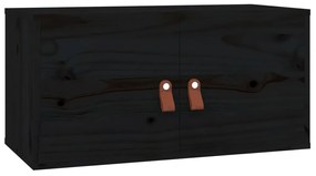 vidaXL Ντουλάπι Τοίχου Μαύρο 60x30x30 εκ. από Μασίφ Ξύλο Πεύκου