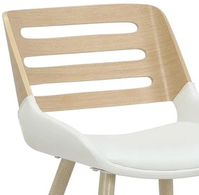 Καρέκλα Brody pu λευκό- πόδι φυσικό 51x55x76 εκ.