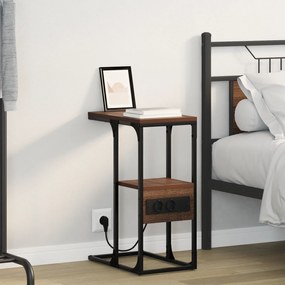 vidaXL Κομοδίνο Καφέ δρυς 41.5 x 26 x 60.5 εκ Επεξεργασμένο ξύλο