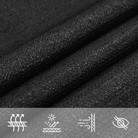 vidaXL Πανί Σκίασης Μαύρο 2 x 4 μ. από HDPE 160 γρ./μ²