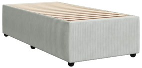 vidaXL Κρεβάτι Boxspring με Στρώμα Ανοιχτό Γκρι 100x200 εκ. Βελούδινο