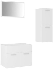 vidaXL Σετ Επίπλων Μπάνιου Λευκό από Επεξ. Ξύλο