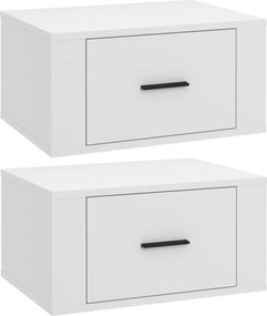 vidaXL Κομοδίνα Επιτοίχια 2 τεμ. Λευκά 50x36x25 εκ.