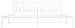 vidaXL Πλαίσιο Κρεβατιού με Κεφαλάρι Λευκό 200 x 200 εκ. Μεταλλικό