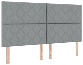 vidaXL LED Κεφαλάρι Σχεδιασμού Διαμαντομπλοκ Ανοιχτό Γκρι 180 εκ Ταπετσαρία
