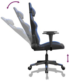 vidaXL Καρέκλα Gaming Μαύρο/Μπλε από Συνθετικό Δέρμα