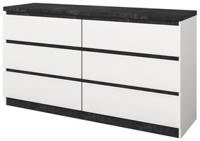 Μπουφές/Συρταριέρα ORLY με 3+3 συρτάρια Nimphea Alba/Dark Concrete 140x40x76cm