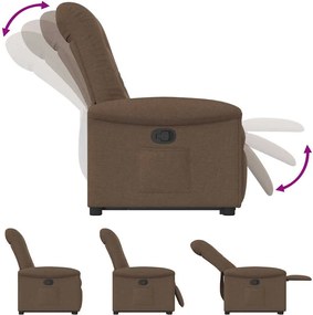vidaXL Πολυθρόνα Ανακλινόμενη με Ανύψωση Καφέ Υφασμάτινη